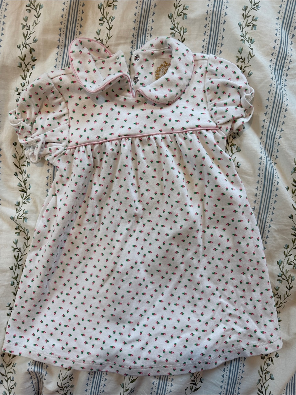 The Beaufort Bonnet Company White Dress with Pink Floral Print